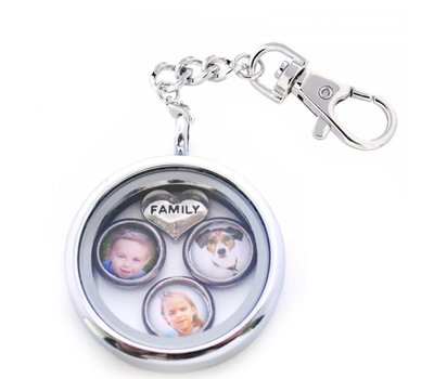 Sleutelhanger met foto Memory locket sleutelhanger Familie