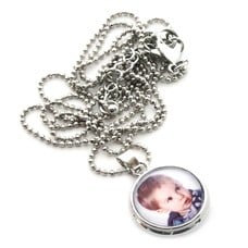 Ketting met foto Foto Ketting Rond Zilverkleurig