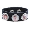 VerjaardagsCadeau Clicks Foto armband zwart met 3 foto's