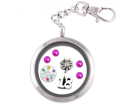 VerjaardagsCadeau 18 jaar Memory Locket Sleutelhanger