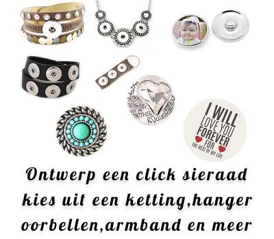 VerjaardagsCadeau Ontwerp je eigen click sieraad keuze uit vele sieraden!