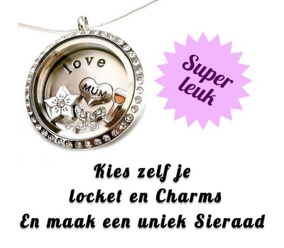 VerjaardagsCadeau Maak zelf je memory locket Sleutelhanger, ketting of Armband!