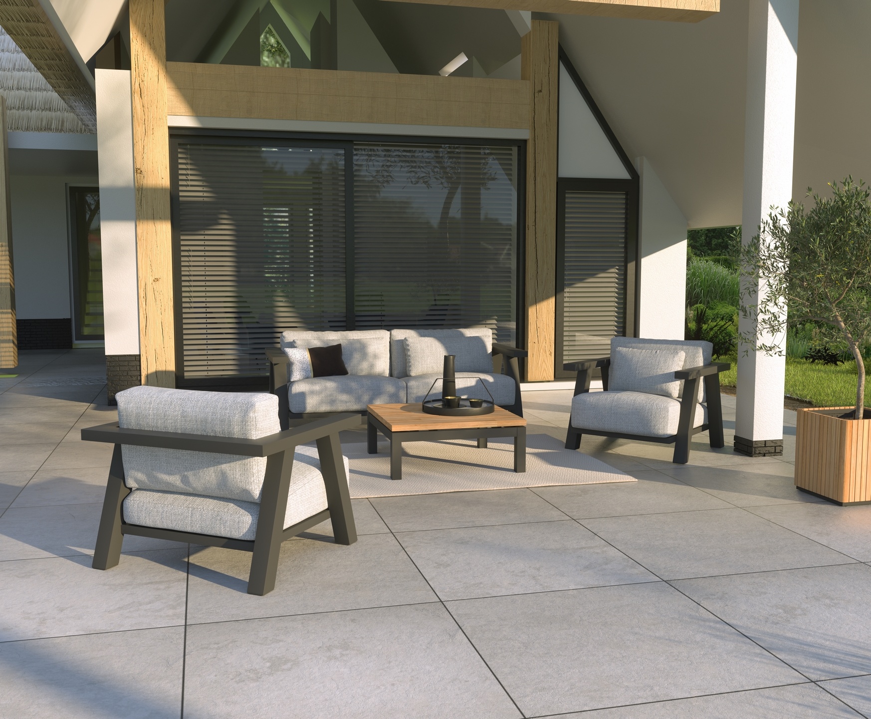 Iconic lounge bank 3-zits incl. 6 kussens