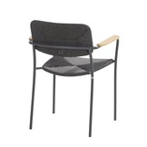 Bora stapelbare dining stoel antraciet incl. teak armleuning