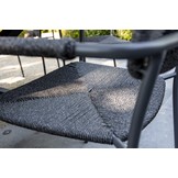 Bora stapelbare dining stoel antraciet incl. teak armleuning