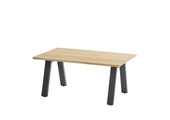 Ambassador hoge salontafel antraciet, teak tafelblad 120 x 70 x 55 cm.
