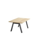 Ambassador hoge salontafel antraciet, teak tafelblad 120 x 70 x 55 cm.