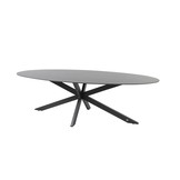Privada ovale tafel met HPL slate antraciet 240 x 107 cm.