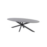 Privada ovale tafel met HPL slate antraciet 240 x 107 cm.
