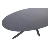 Privada ovale tafel met HPL slate antraciet 240 x 107 cm.