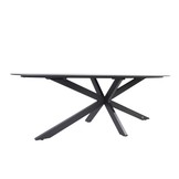 Privada ovale tafel met HPL slate antraciet 240 x 107 cm.