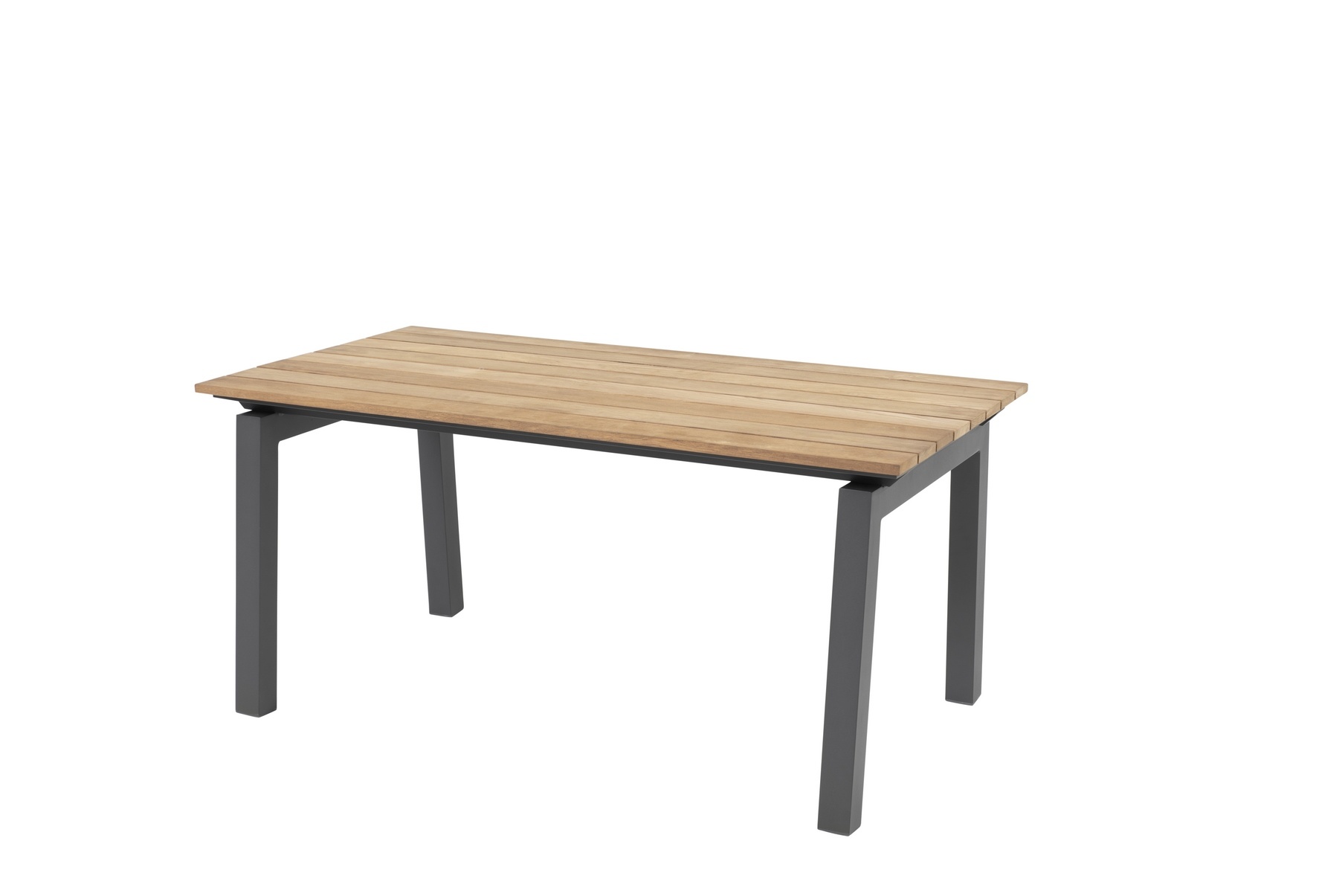 Salix hoge salontafel met teak tafelblad 120 x 65 x 55 cm.