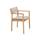 4 Seasons Outdoor Levi stapelbare dining stoel teak incl. 2 kussens