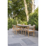 4 Seasons Outdoor Levi stapelbare dining stoel teak incl. 2 kussens