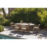 4 Seasons Outdoor Levi stapelbare dining stoel teak incl. 2 kussens