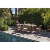 4 Seasons Outdoor Levi stapelbare dining stoel teak incl. 2 kussens