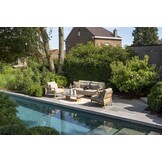 4 Seasons Outdoor Lucas 3-zits lounge bank teak incl. 6 kussens