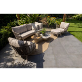 Puglia loungeset latte, 3-zits loungebank + 2x lounge stoel