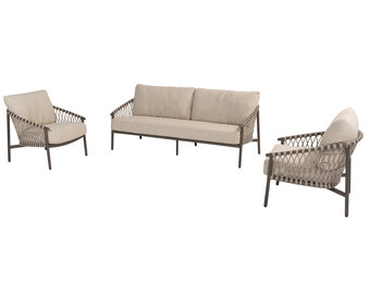 Showroom sale Allora set bank, tafel en 2 fauteuils