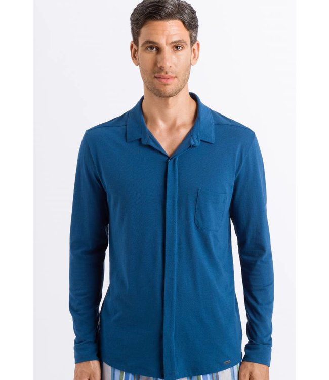 Luca Button Shirt Dark Sea (075646)