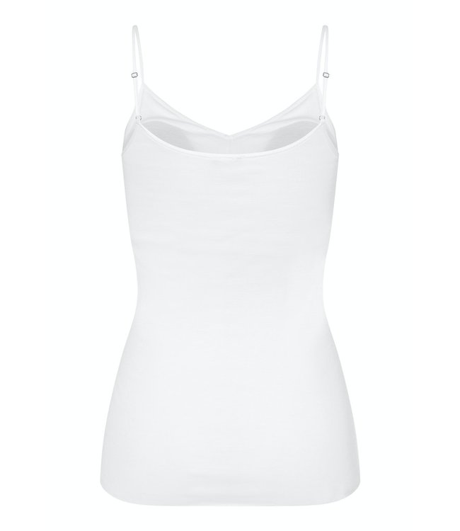 Cotton Seamless Spaghetti Top Padded White (071605)