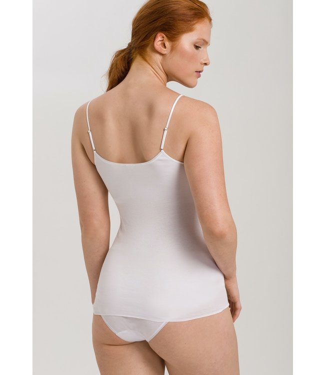 Cotton Seamless Spaghetti Top Padded White (071605)