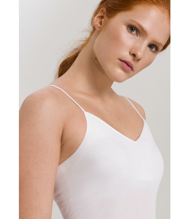 Cotton Seamless Spaghetti Top Padded White (071605)