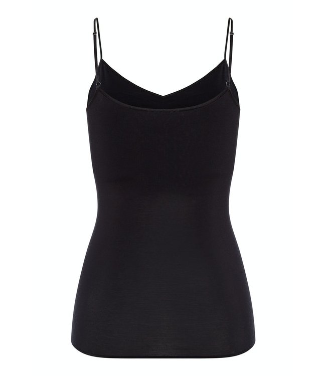 Cotton Seamless Spaghetti Top Padded Black (071605)