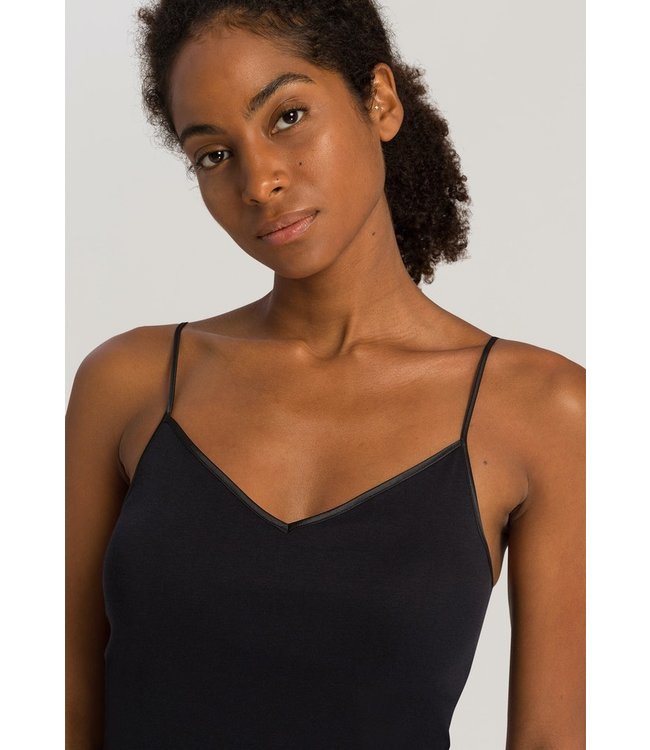 Cotton Seamless Spaghetti Top Padded Black (071605)