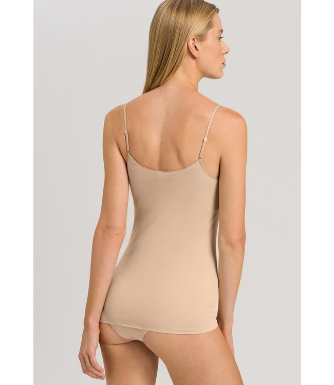 Cotton Seamless Spaghetti Top Padded Beige (071605)