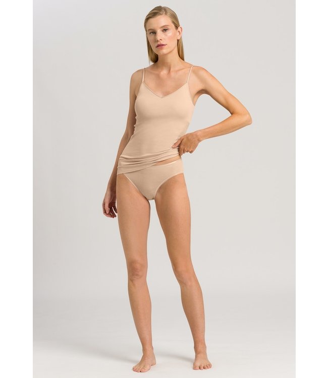 Cotton Seamless Spaghetti Top Padded Beige (071605)