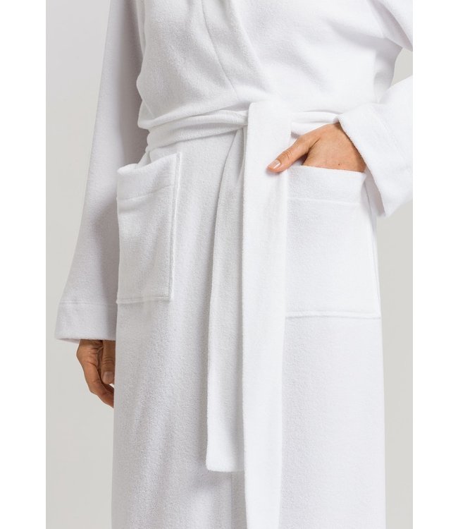 Hanro Robe Plush Hooded White (077304)