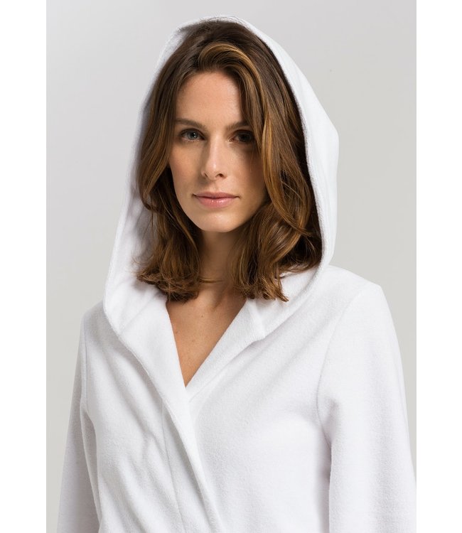 Hanro Robe Plush Hooded White (077304)