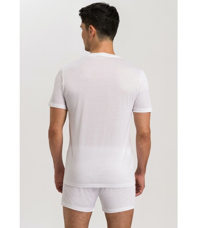 Hanro Cotton Sporty Shirt V-Neck White (073510)