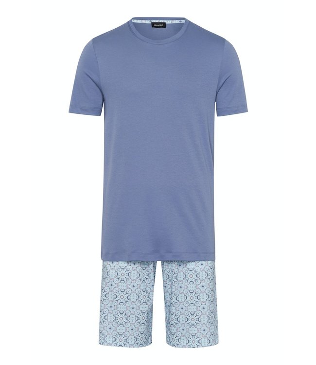 Night & Day Short Pajama Blue Tile Print (075110)