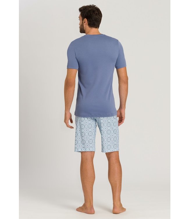 Night & Day Short Pajama Blue Tile Print (075110)