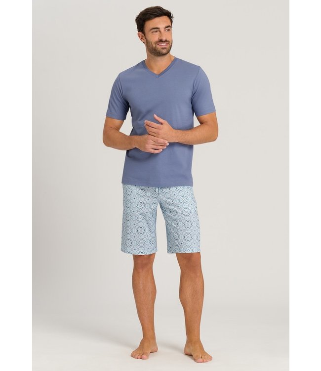 Night & Day Short Pants Blue Tile Print (075513)