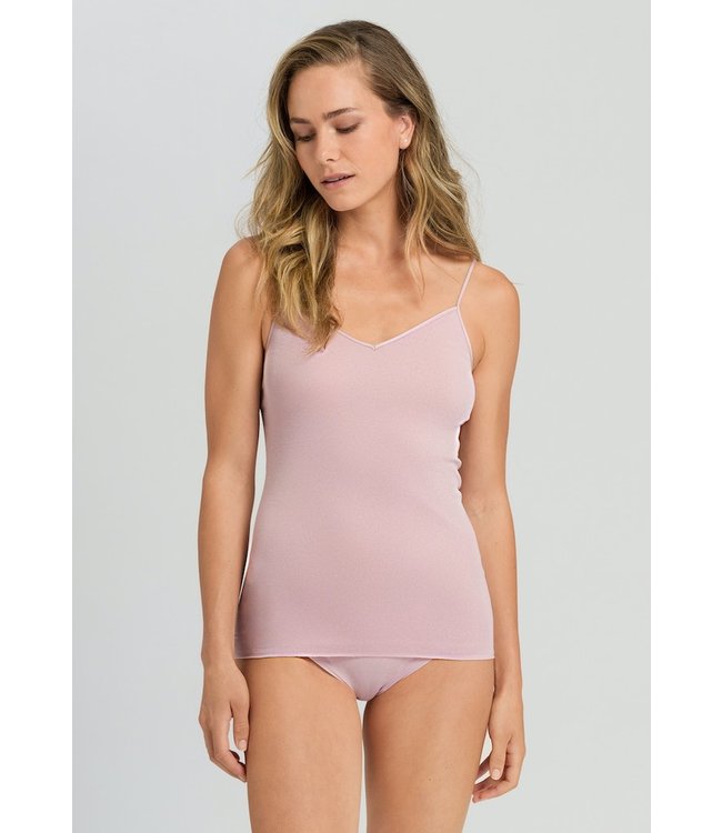 Cotton Seamless Spaghetti Top Pale Pink