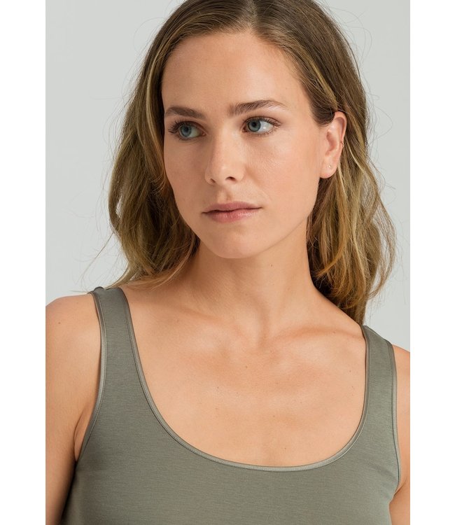 Cotton Seamless Tank Top Antique Green (071604)