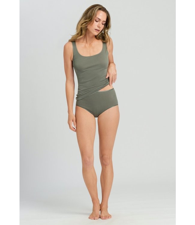 Cotton Seamless Tank Top Antique Green (071604)