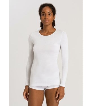 Hanro Cotton Seamless Shirt Long Sleeve White