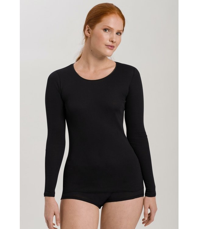 Cotton Seamless Shirt Long Sleeve Black (071620)