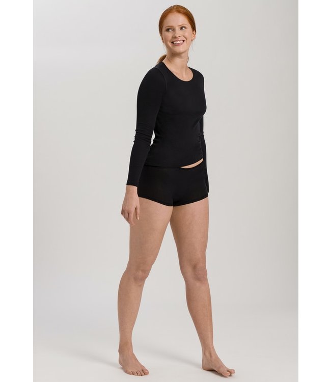 Cotton Seamless Shirt Long Sleeve Black (071620)