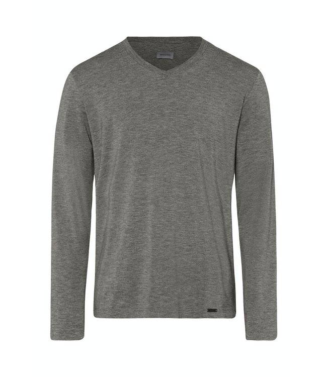 Casuals  Long Sleeve Shirt V-Neck Stone Melange (075036)