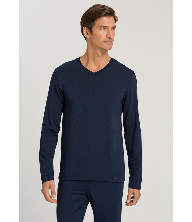 Casuals  Long Sleeve Shirt V-Neck Deep Navy (075036)