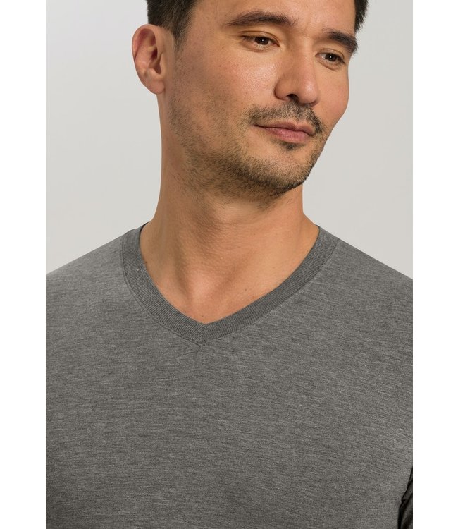 Casuals Shirt V-Neck Stone Melange (075035)