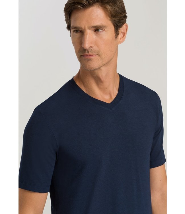 Hanro Casuals Shirt V-Neck Deep Navy (075035)