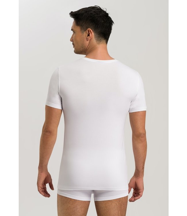 Hanro Cotton Superior Shirt V-Neck White (073089)