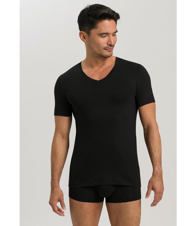 Cotton Superior Shirt V-Neck Black