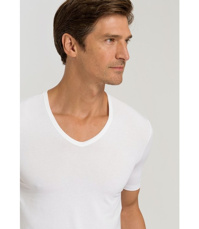 Hanro Natural Function Shirt V-Neck White (073185)